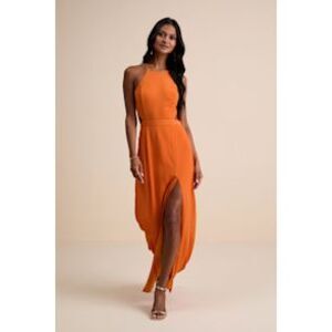 NWT Lulu's Bright Orange High-Low Dress